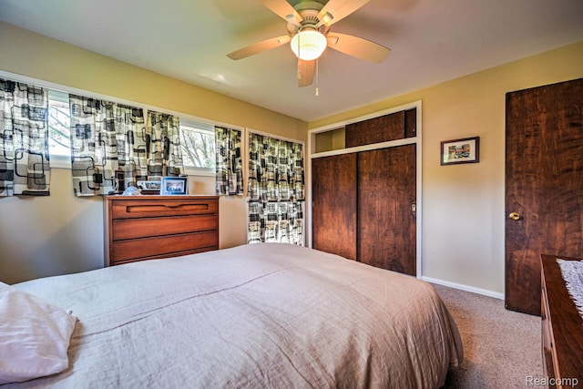 23880 Glencreek Dr, Farmington Hills, MI 48336 - carpeted bedroom with ceiling fan and a closet