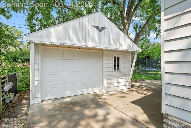 3156 Edgewood St, Dearborn, MI 48124 - detached garage with a trampoline and driveway