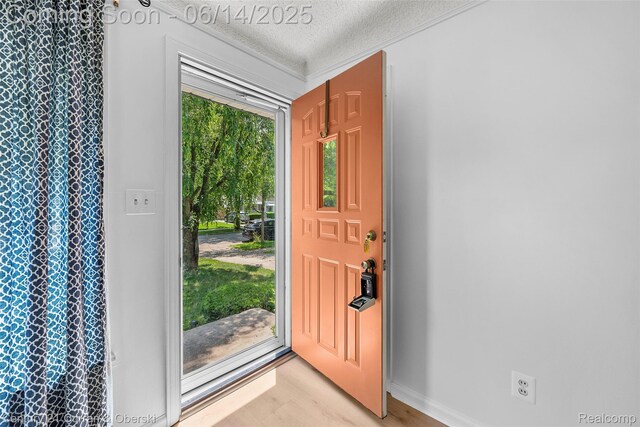3156 Edgewood St, Dearborn, MI 48124 - entrance foyer featuring light wood-style floors and a textured ceiling