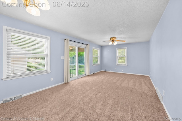 3156 Edgewood St, Dearborn, MI 48124 - empty room with carpet, a textured ceiling, and ceiling fan