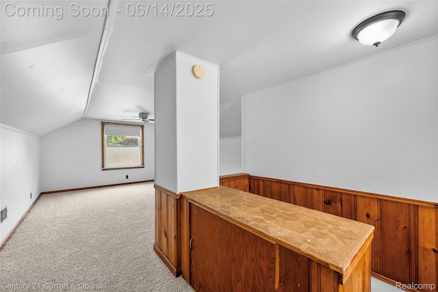 3156 Edgewood St, Dearborn, MI 48124 - bonus room with lofted ceiling, carpet flooring, and ceiling fan