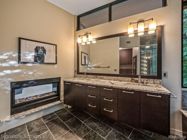 6956 Cooley Lake Rd, White Lake, MI 48383 - full bath featuring marble finish flooring and double vanity