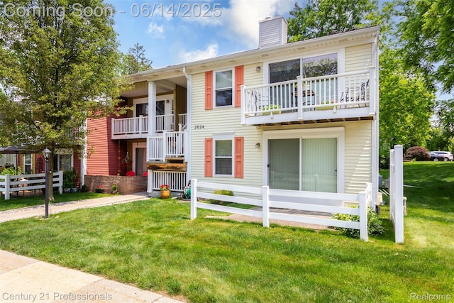 2024 Hamilton Rd Unit 6, Okemos, MI 48864 - view of front of property with a balcony and a chimney