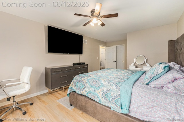53242 Butternut St, Chesterfield, MI 48051 - bedroom featuring light wood-type flooring, baseboards, and ceiling fan