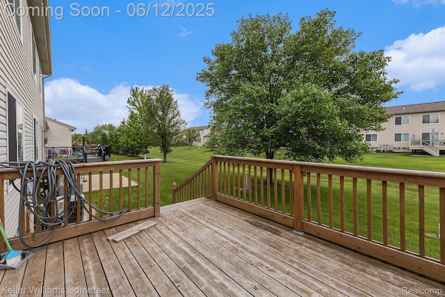 53242 Butternut St, Chesterfield, MI 48051 - wooden deck featuring a lawn
