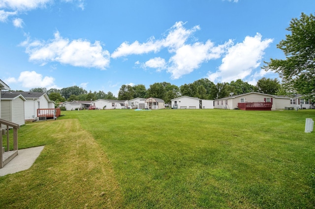 948 Savannah River Dr, Adrian, MI 49221 - view of green lawn with a residential view and a deck