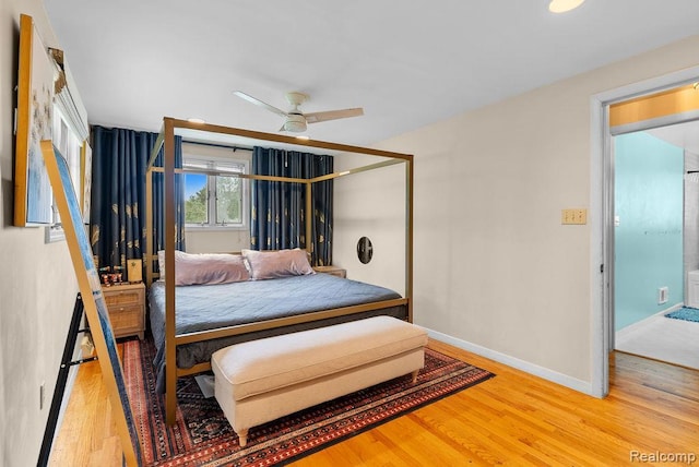 5445 Frankwill Ave, Clarkston, MI 48346 - bedroom with wood finished floors and ceiling fan