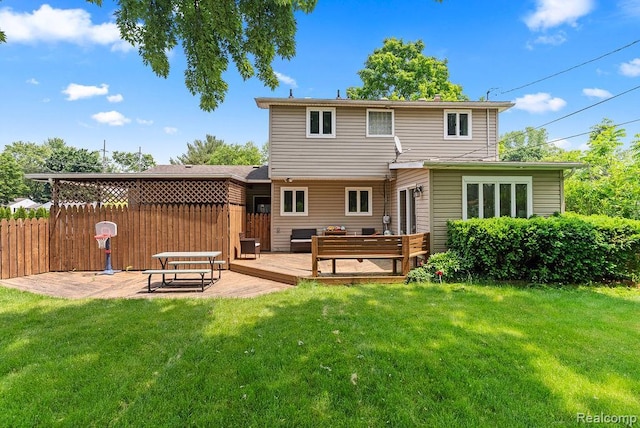 5445 Frankwill Ave, Clarkston, MI 48346 - rear view of property featuring a wooden deck and a patio area