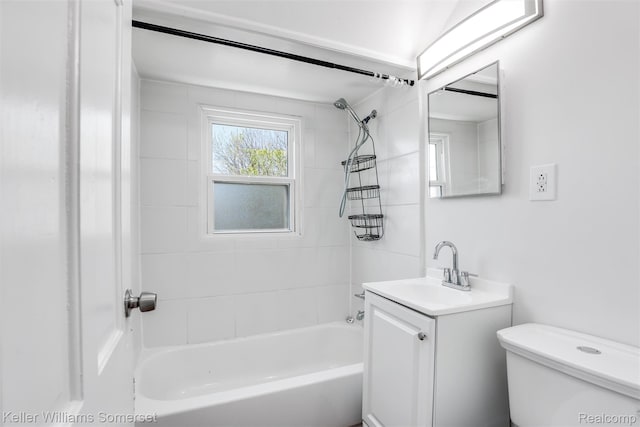 22005 Rausch Ave, Eastpointe, MI 48021 - bathroom with vanity, toilet, and shower / tub combination