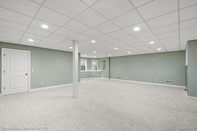 1419 Henrietta St, Birmingham, MI 48009 - basement with baseboards, carpet, and recessed lighting