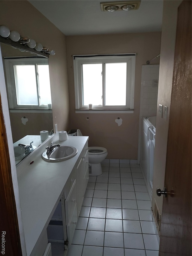 20456 Van Antwerp St W, Harper Woods, MI 48225 - full bathroom featuring vanity, tile patterned floors, and  shower combination