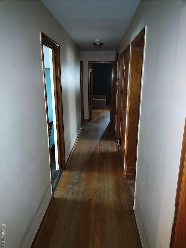 20456 Van Antwerp St W, Harper Woods, MI 48225 - hall featuring dark wood finished floors and baseboards