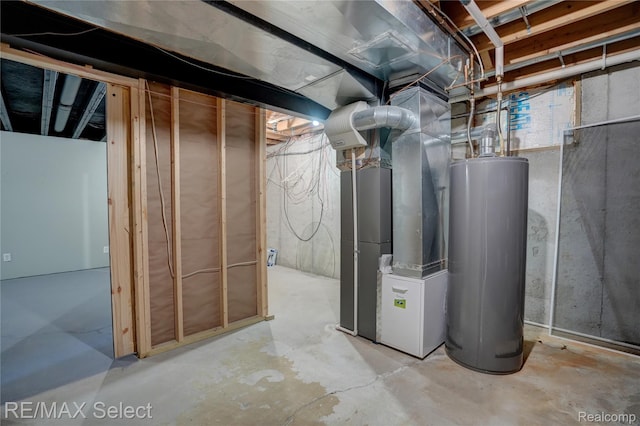 11468 Grand Oaks Dr, Clio, MI 48420 - unfinished below grade area featuring water heater and heating unit