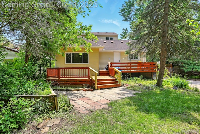 22521 Hoffman St, Saint Clair Shores, MI 48082 - rear view of house featuring a deck and a shingled roof