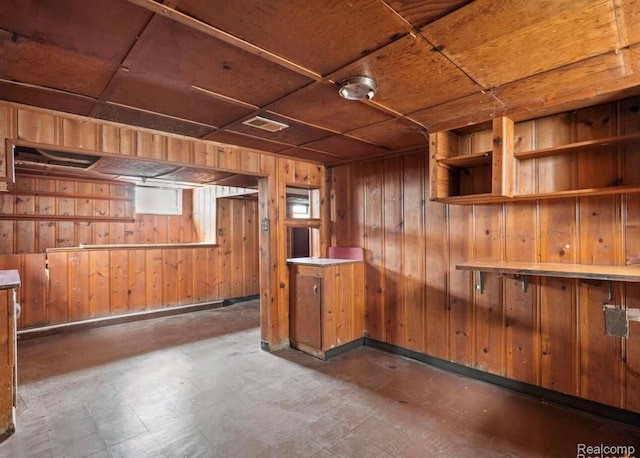 19611 Revere St, Detroit, MI 48234 - bar area featuring wood walls and baseboards