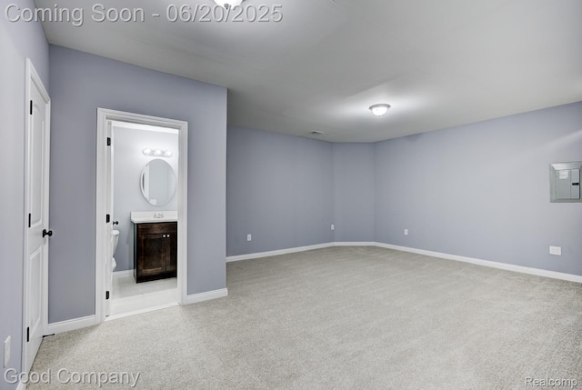 1724 Barrington Ct, Lake Orion, MI 48360 - unfurnished bedroom featuring carpet flooring, electric panel, and connected bathroom