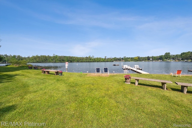 12132 Lexington Dr Unit 2, South Lyon, MI 48178 - dock area with a lawn and a water view