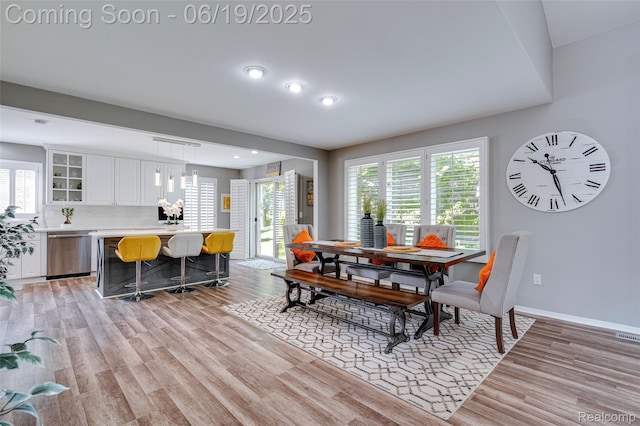 30753 Sunderland Dr, Farmington Hills, MI 48331 - dining room featuring light wood-style flooring and recessed lighting