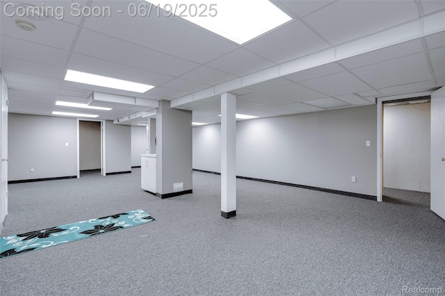 30753 Sunderland Dr, Farmington Hills, MI 48331 - finished basement with a drop ceiling and baseboards