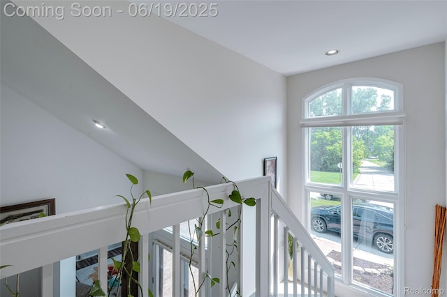 30753 Sunderland Dr, Farmington Hills, MI 48331 - hall featuring an upstairs landing and recessed lighting
