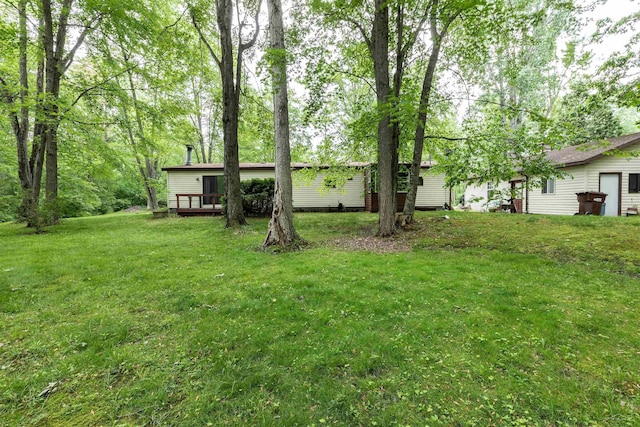 5665 N Sturgeon Rd, Midland, MI 48624 - view of grassy yard featuring a deck