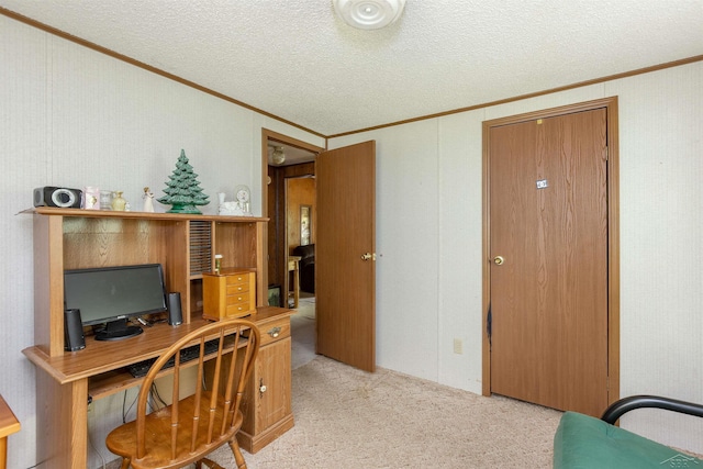 5665 N Sturgeon Rd, Midland, MI 48624 - carpeted office with crown molding and a textured ceiling