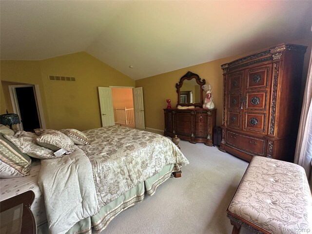 6601PEMBRIDGEHILL Pembridge Hl, West Bloomfield, MI 48322 - bedroom featuring lofted ceiling and light colored carpet