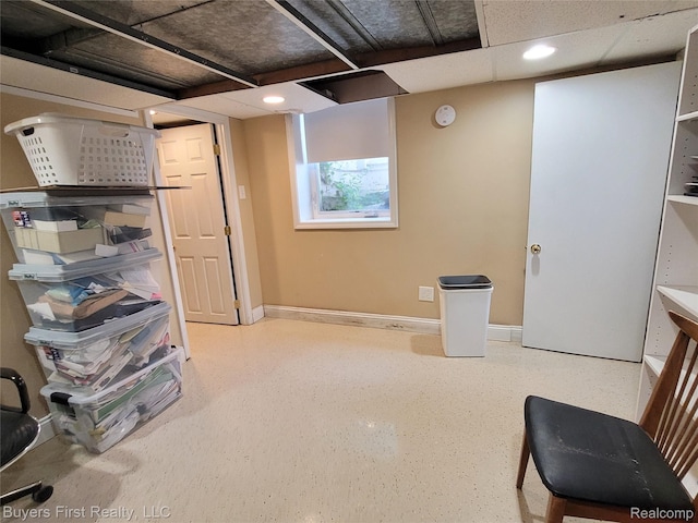 17137 Hilton St, Southfield, MI 48075 - basement featuring baseboards and recessed lighting