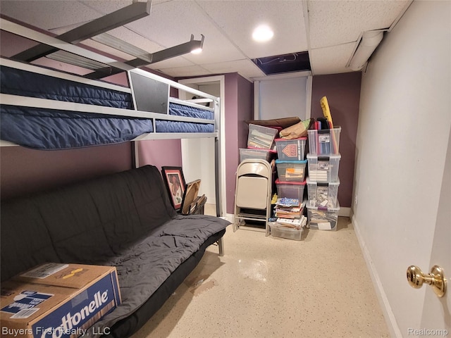 17137 Hilton St, Southfield, MI 48075 - bedroom featuring baseboards and a paneled ceiling