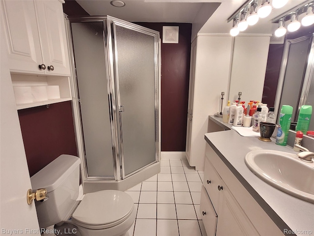 17137 Hilton St, Southfield, MI 48075 - bathroom with tile patterned flooring, vanity, and a shower stall
