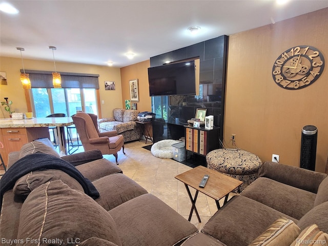 17137 Hilton St, Southfield, MI 48075 - living area with light tile patterned flooring