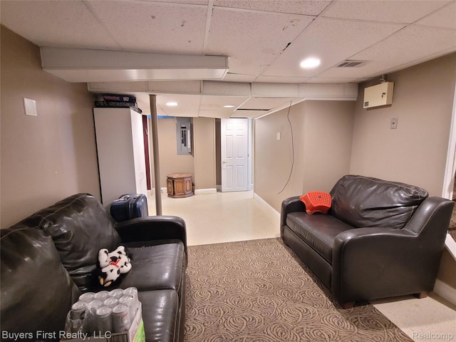 17137 Hilton St, Southfield, MI 48075 - living room with a drop ceiling and recessed lighting