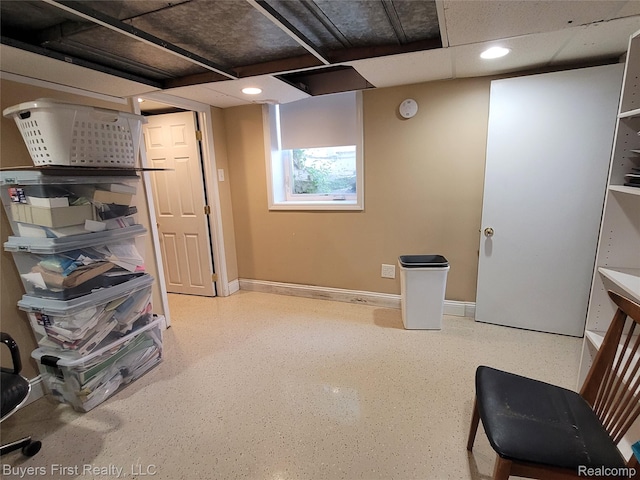 17137 Hilton St, Southfield, MI 48075 - basement with recessed lighting and baseboards