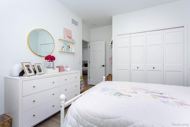 62874 Walker Ct Unit 17, Washington, MI 48094 - bedroom with dark wood-style floors and a closet