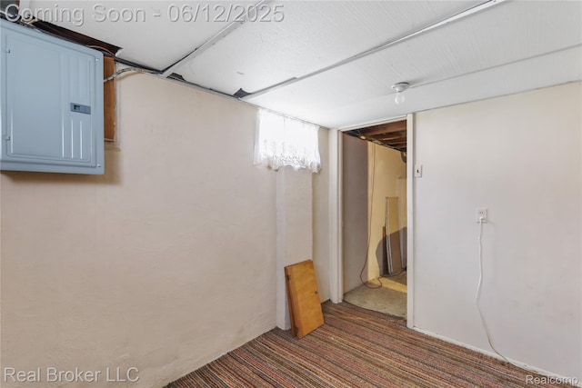 3809 Whittier Ave, Flint, MI 48506 - finished below grade area featuring electric panel and carpet flooring