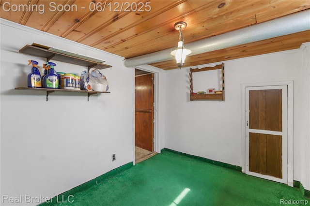 3809 Whittier Ave, Flint, MI 48506 - below grade area with carpet flooring and wooden ceiling