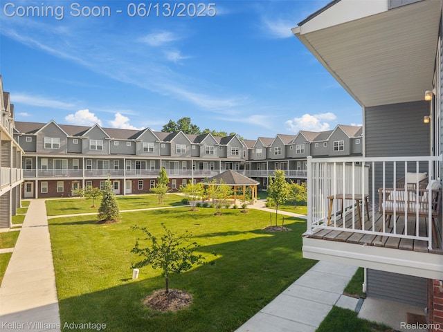 3947 Trailwaycommons Cir, Auburn Hills, MI 48326 - view of green lawn featuring a residential view and a gazebo