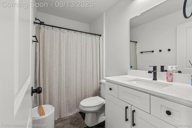 3947 Trailwaycommons Cir, Auburn Hills, MI 48326 - bathroom with vanity, tile patterned floors, and a shower with shower curtain