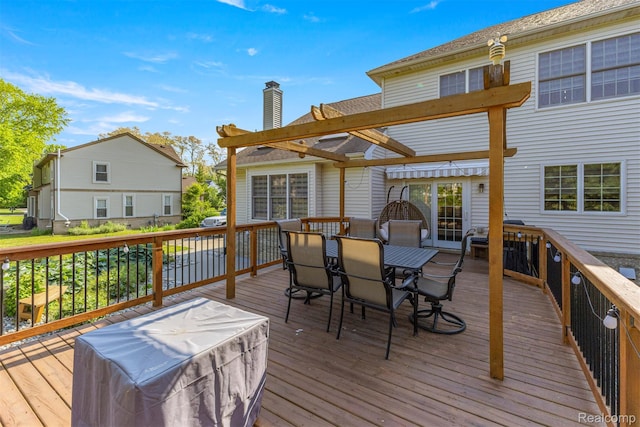 4991 Knollcrest Ct, Commerce Twp, MI 48382 - deck featuring a pergola and outdoor dining area
