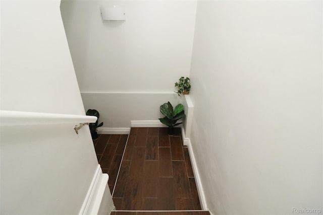 7524 Williamson St, Dearborn, MI 48126 - staircase featuring wood tiled floors and baseboards