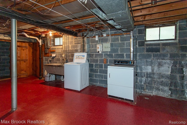 25695 York Rd, Royal Oak, MI 48067 - basement featuring washer and dryer and a sink