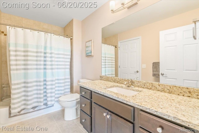 43543 Abbey Cir, Canton, MI 48187 - full bath with vanity, tile patterned flooring, and shower / bathtub combination with curtain