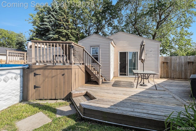 17325 Doris, Fraser, MI 48026 - wooden terrace with stairs