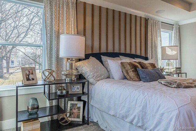 16245 Rogan Dr, Linden, MI 48451 - bedroom with wallpapered walls