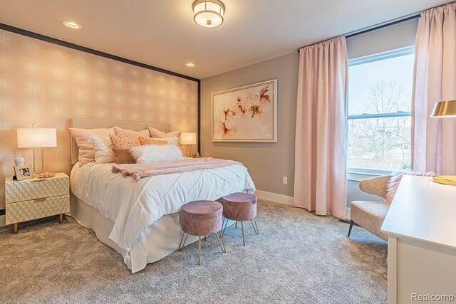 16245 Rogan Dr, Linden, MI 48451 - bedroom featuring carpet, baseboards, and recessed lighting