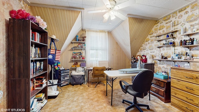 16486 Three Oaks Rd, Three Oaks, MI 49128 - home office with ceiling fan and carpet flooring