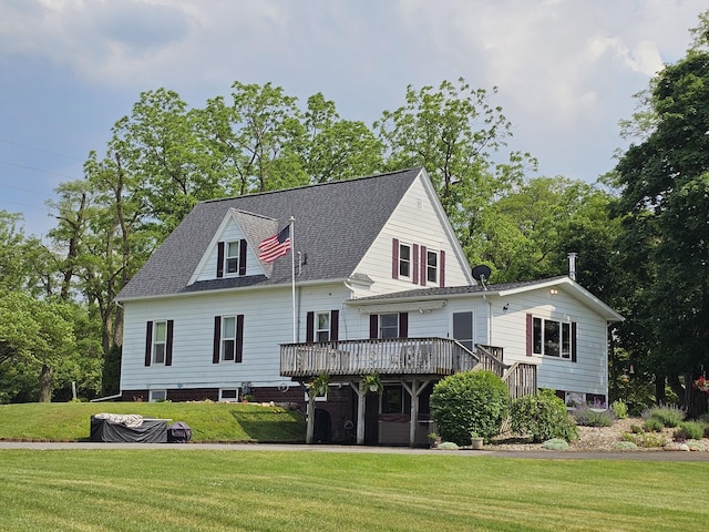 16486 Three Oaks Rd, Three Oaks, MI 49128 - view of front of house with a deck and a front yard