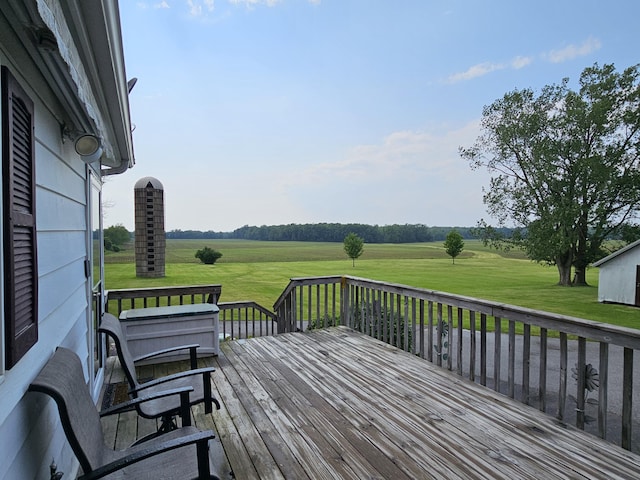 16486 Three Oaks Rd, Three Oaks, MI 49128 - wooden terrace featuring a lawn and a view of rural / pastoral area