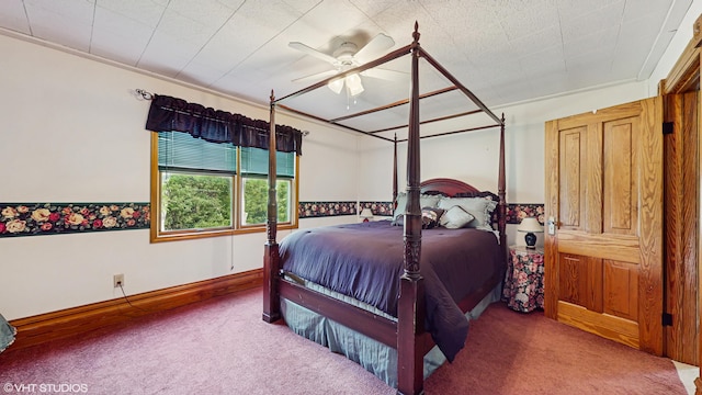 16486 Three Oaks Rd, Three Oaks, MI 49128 - bedroom featuring carpet flooring, ceiling fan, and baseboards