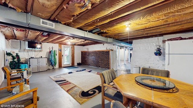 16486 Three Oaks Rd, Three Oaks, MI 49128 - basement featuring freestanding refrigerator